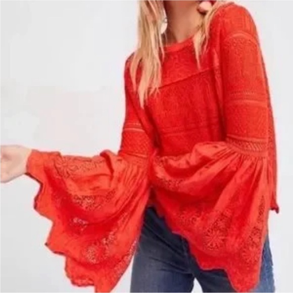 FREE PEOPLE Women's Once Upon A Time Lace Top - Picture 2 of 8